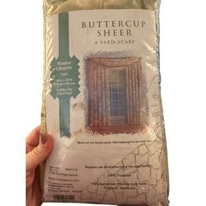 Vintage NEW FURIO Home Buttercup sheer 4 Yard scarf Window